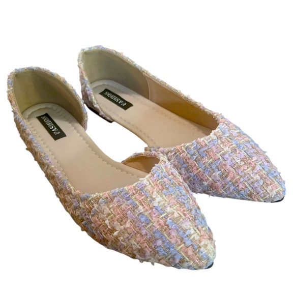 Women's Multicolor Tweed Flats - Picture 3 of 5